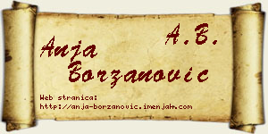 Anja Borzanović vizit kartica